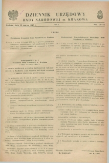 Dziennik Urzędowy Rady Narodowej M. Krakowa. 1967, nr 5 (29 marca)