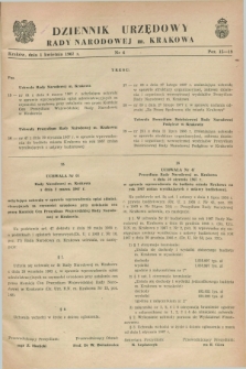 Dziennik Urzędowy Rady Narodowej M. Krakowa. 1967, nr 6 (1 kwietnia)