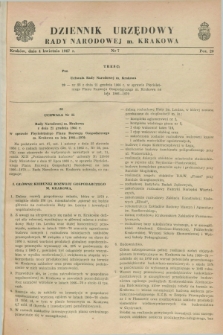 Dziennik Urzędowy Rady Narodowej M. Krakowa. 1967, nr 7 (4 kwietnia)