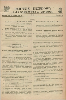Dziennik Urzędowy Rady Narodowej M. Krakowa. 1967, nr 12 (24 czerwca)