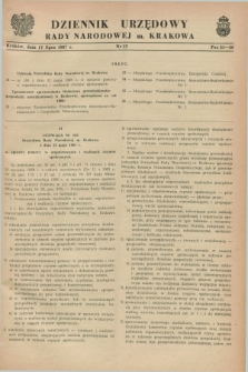 Dziennik Urzędowy Rady Narodowej M. Krakowa. 1967, nr 13 (17 lipca)