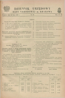 Dziennik Urzędowy Rady Narodowej M. Krakowa. 1967, nr 14 (24 lipca)