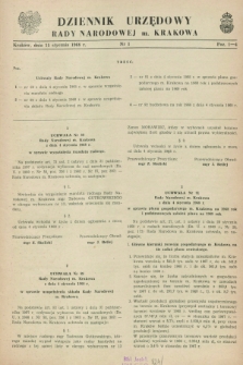 Dziennik Urzędowy Rady Narodowej M. Krakowa. 1968, nr 1 (15 stycznia)