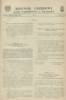 Dziennik Urzędowy Rady Narodowej M. Krakowa. 1968, nr 3 (15 lutego)