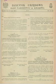 Dziennik Urzędowy Rady Narodowej M. Krakowa. 1968, nr 8 (20 maja)