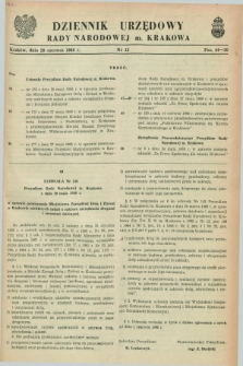 Dziennik Urzędowy Rady Narodowej M. Krakowa. 1968, nr 12 (20 czerwca)