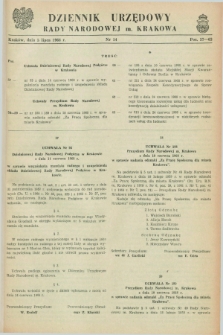 Dziennik Urzędowy Rady Narodowej M. Krakowa. 1968, nr 14 (5 lipca)