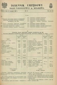 Dziennik Urzędowy Rady Narodowej M. Krakowa. 1968, nr 17 (10 sierpnia)