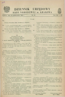 Dziennik Urzędowy Rady Narodowej M. Krakowa. 1968, nr 20 (10 października)