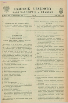 Dziennik Urzędowy Rady Narodowej M. Krakowa. 1968, nr 21 (25 października)