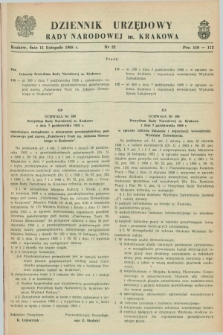Dziennik Urzędowy Rady Narodowej M. Krakowa. 1968, nr 22 (11 listopada)