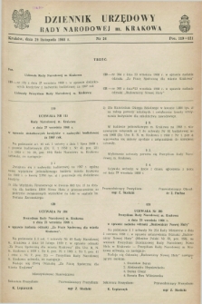 Dziennik Urzędowy Rady Narodowej M. Krakowa. 1968, nr 24 (29 listopada)