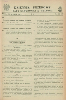 Dziennik Urzędowy Rady Narodowej M. Krakowa. 1968, nr 27 (28 grudnia)