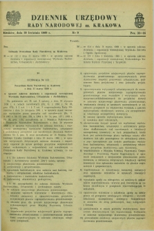 Dziennik Urzędowy Rady Narodowej M. Krakowa. 1969, nr 9 (30 kwietnia)