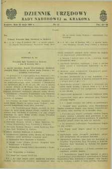 Dziennik Urzędowy Rady Narodowej M. Krakowa. 1969, nr 12 (26 maja)