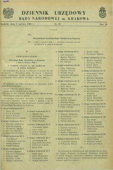 Dziennik Urzędowy Rady Narodowej M. Krakowa. 1969, nr 14 (2 czerwca)