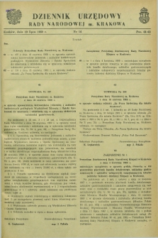 Dziennik Urzędowy Rady Narodowej M. Krakowa. 1969, nr 16 (19 lipca)