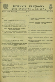 Dziennik Urzędowy Rady Narodowej M. Krakowa. 1969, nr 18 (30 sierpnia)