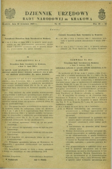 Dziennik Urzędowy Rady Narodowej M. Krakowa. 1969, nr 19 (10 września)