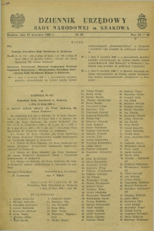 Dziennik Urzędowy Rady Narodowej M. Krakowa. 1969, nr 20 (15 września)