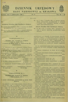 Dziennik Urzędowy Rady Narodowej M. Krakowa. 1969, nr 21 (1 października)