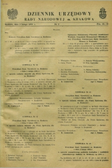 Dziennik Urzędowy Rady Narodowej M. Krakowa. 1970, nr 3 (9 lutego)