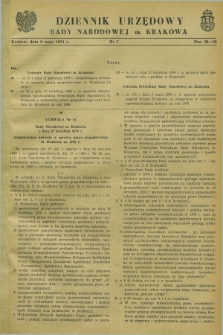 Dziennik Urzędowy Rady Narodowej M. Krakowa. 1970, nr 7 (9 maja)