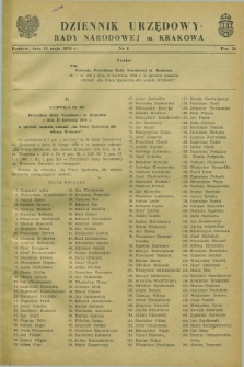 Dziennik Urzędowy Rady Narodowej M. Krakowa. 1970, nr 8 (14 maja)