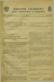 Dziennik Urzędowy Rady Narodowej M. Krakowa. 1970, nr 13 (6 lipca)