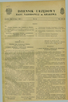 Dziennik Urzędowy Rady Narodowej M. Krakowa. 1970, nr 14 (13 lipca)