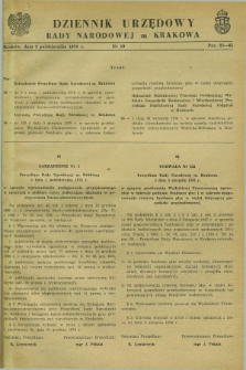 Dziennik Urzędowy Rady Narodowej M. Krakowa. 1970, nr 19 (3 października)