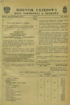 Dziennik Urzędowy Rady Narodowej M. Krakowa. 1970, nr 20 (16 listopada)
