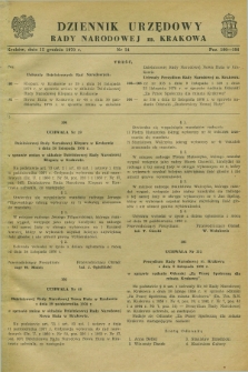 Dziennik Urzędowy Rady Narodowej M. Krakowa. 1970, nr 24 (15 grudnia)