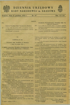 Dziennik Urzędowy Rady Narodowej M. Krakowa. 1970, nr 28 (31 grudnia)