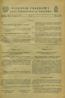 Dziennik Urzędowy Rady Narodowej M. Krakowa. 1971, nr 5 (8 lutego)