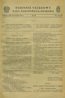 Dziennik Urzędowy Rady Narodowej M. Krakowa. 1971, nr 10 (8 kwietnia)