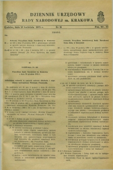 Dziennik Urzędowy Rady Narodowej M. Krakowa. 1971, nr 11 (15 kwietnia)