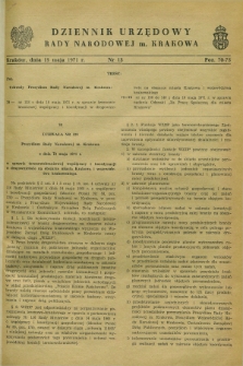 Dziennik Urzędowy Rady Narodowej M. Krakowa. 1971, nr 13 (15 maja)