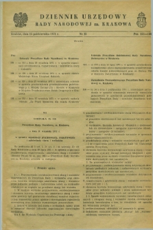 Dziennik Urzędowy Rady Narodowej M. Krakowa. 1971, nr 25 (15 października)