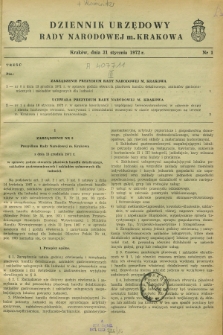 Dziennik Urzędowy Rady Narodowej M. Krakowa. 1972, nr 1 (31 stycznia)