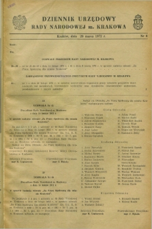 Dziennik Urzędowy Rady Narodowej M. Krakowa. 1972, nr 6 (20 marca)