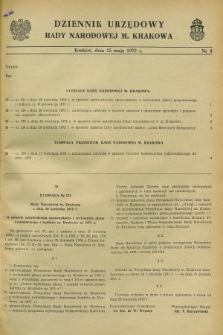 Dziennik Urzędowy Rady Narodowej M. Krakowa. 1972, nr 8 (15 maja)