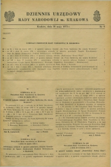 Dziennik Urzędowy Rady Narodowej M. Krakowa. 1972, nr 9 (30 maja)