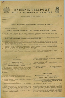 Dziennik Urzędowy Rady Narodowej M. Krakowa. 1972, nr 11 (30 czerwca)