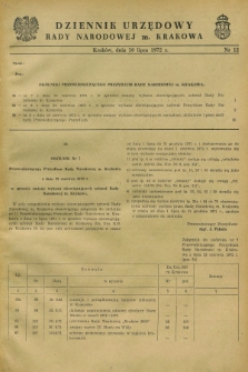 Dziennik Urzędowy Rady Narodowej M. Krakowa. 1972, nr 12 (10 lipca)