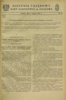 Dziennik Urzędowy Rady Narodowej M. Krakowa. 1972, nr 15 (1 sierpnia)