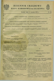 Dziennik Urzędowy Rady Narodowej M. Krakowa. 1972, nr 18 (11 września)