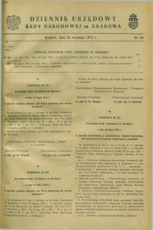 Dziennik Urzędowy Rady Narodowej M. Krakowa. 1972, nr 20 (25 września)