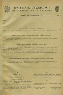 Dziennik Urzędowy Rady Narodowej M. Krakowa. 1972, nr 25 (2 listopada)