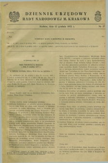 Dziennik Urzędowy Rady Narodowej M. Krakowa. 1972, nr 27 (15 grudnia)